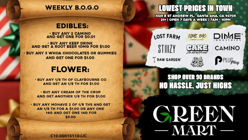 Green Mart BOGO Madness: $1 Edibles & Flower