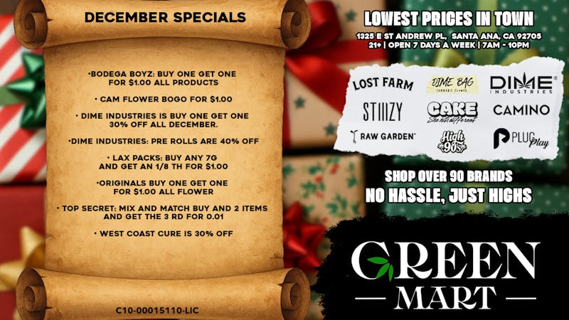 Green Mart December Steals: BOGOs, $1 Adds & 40% Off