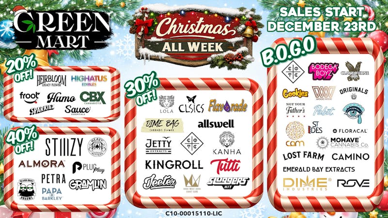 Green Mart Christmas Deals at Green Mart! 12/23-1/1