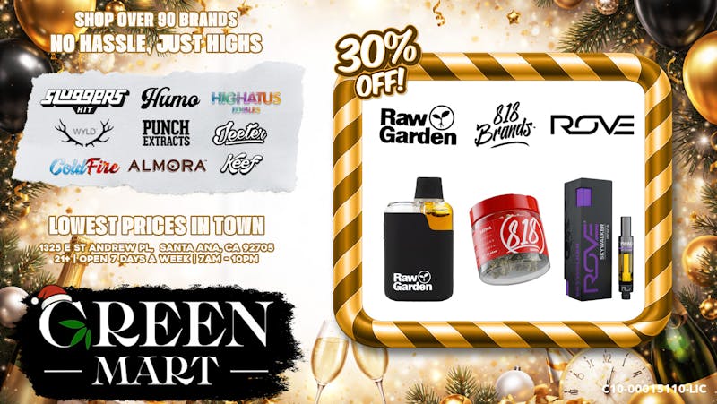 Green Mart Save 30% on Rove, 818 Brands and Raw Garden