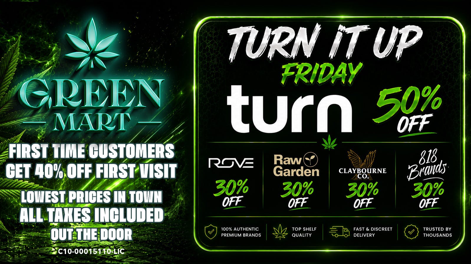 Green Mart Turn it up Friday! Up to 50% off