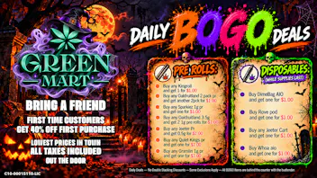 Green Mart Daily BOGO Deals On Pre Rolls and Disposables