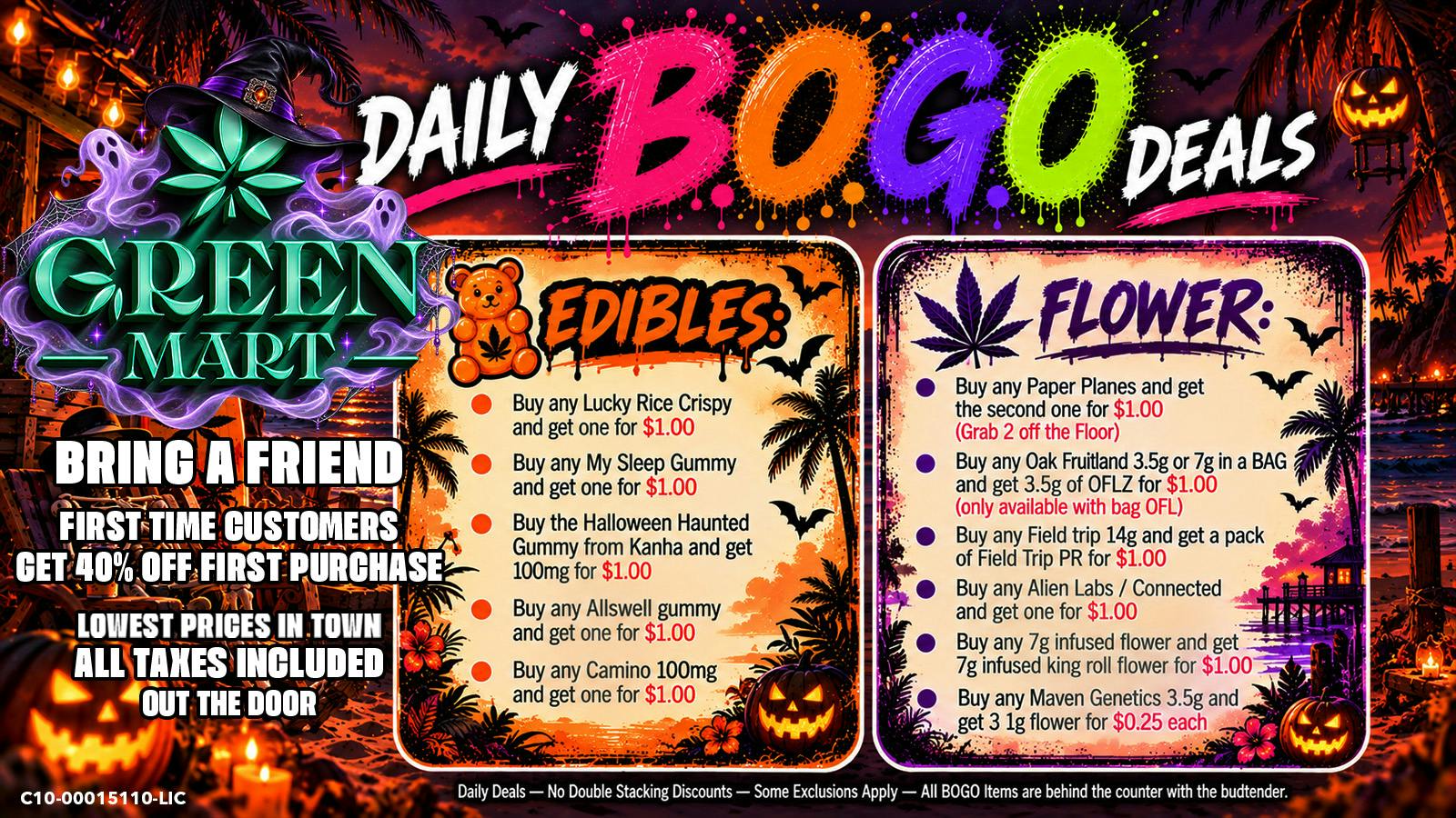 Green Mart Daily BOGO Deals On Edibles and Flower