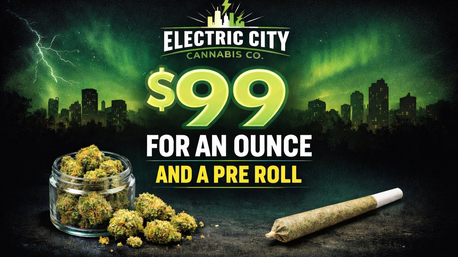 Electric City Cannabis Co $99 Oz of Smoakland and a Joint Bundle