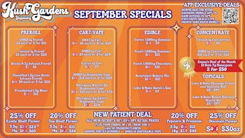Kush Gardens - Muskogee September Specials @ Kush Gardens
