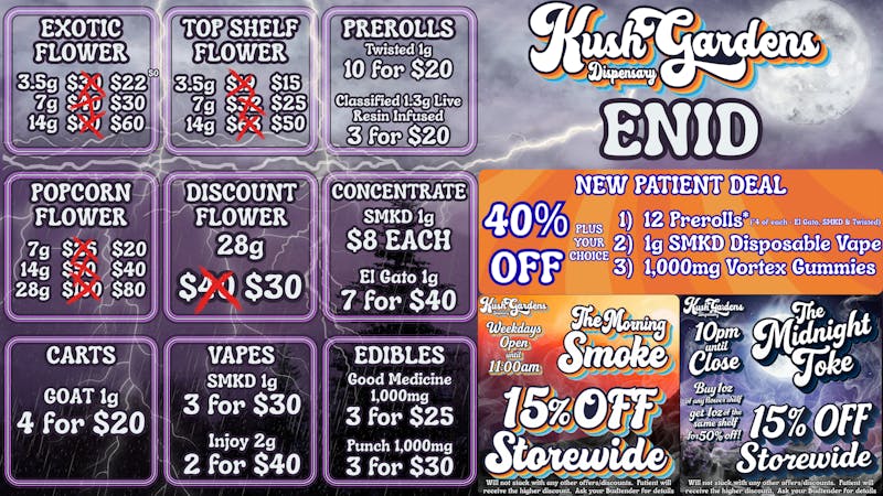 Kush Gardens - Enid October Spooky Deals