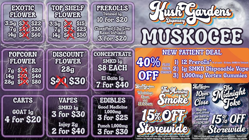 Kush Gardens - Muskogee October Spooky Deals