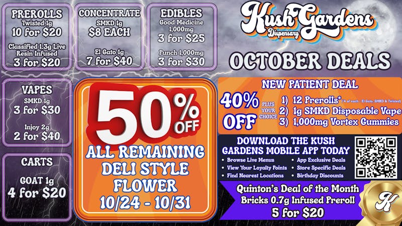 Kush Gardens - Muskogee October Spooky Deals