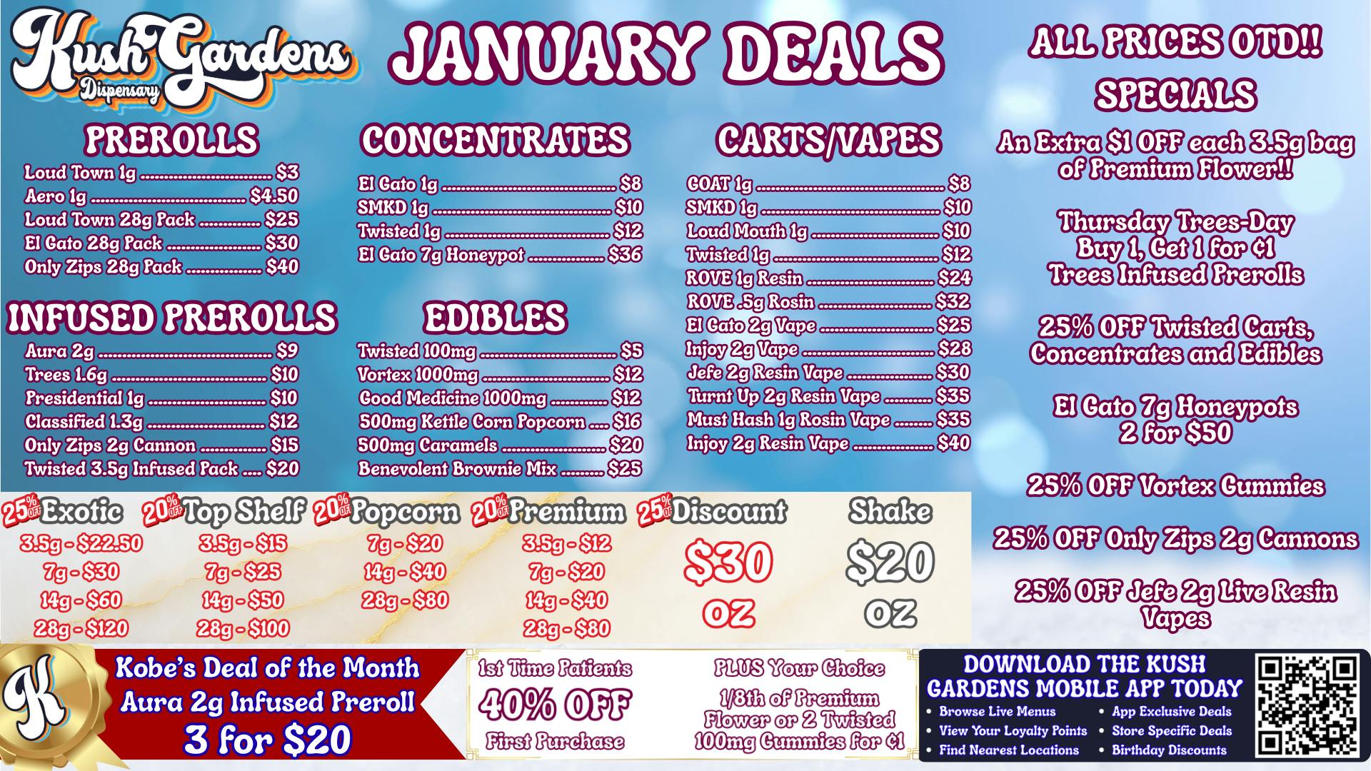 Kush Gardens - Okmulgee January Deals @ Kush Gardens!!