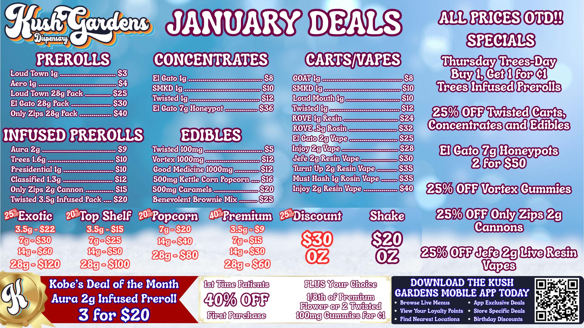 Kush Gardens - El Reno January Deals @ Kush Gardens!!