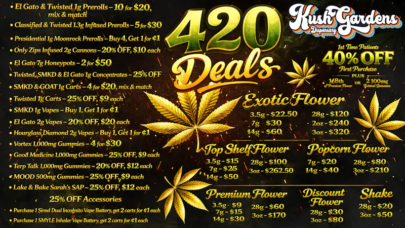 Kush Gardens - Rockwell 420 Specials - One Stop Shop this 420, SAVE BIG!!!