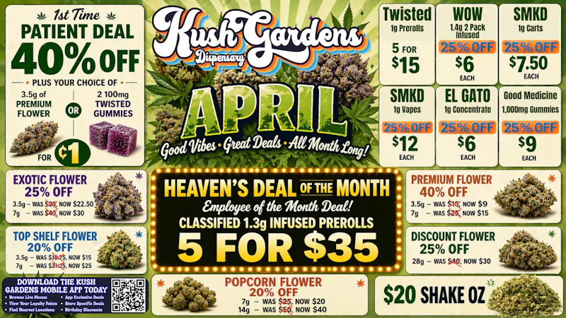 Kush Gardens - Okmulgee 1st Time Patients = 40% OFF