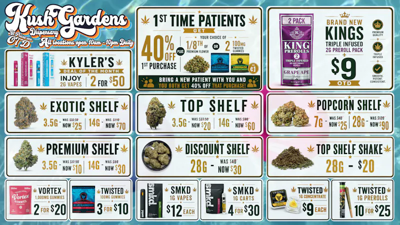 Kush Gardens - Muskogee NEW PATIENTS 40% OFF - 1/8THS START AT $9