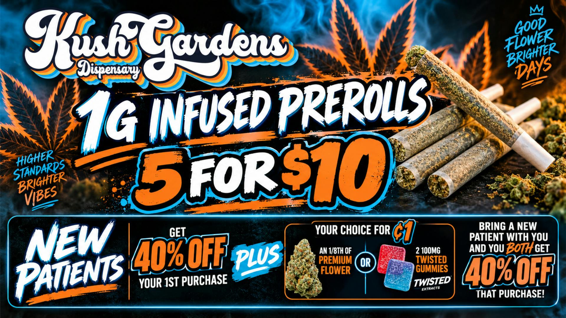 Kush Gardens - Rockwell 5 FOR $10 INFUSED PREROLLS!!!