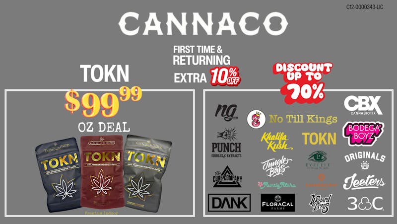 CannaCo Delivery - Gaslamp District 🚨TOKN99 $99 OZ Deal + Extra10 Savings🚨