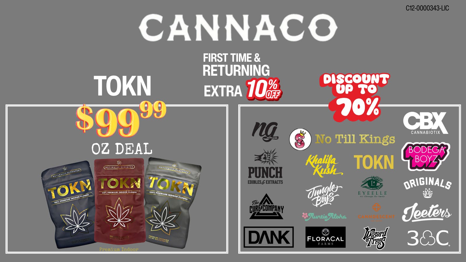 CannaCo Delivery - Gaslamp District 🚨TOKN99 $99 OZ Deal + Extra10 Savings🚨