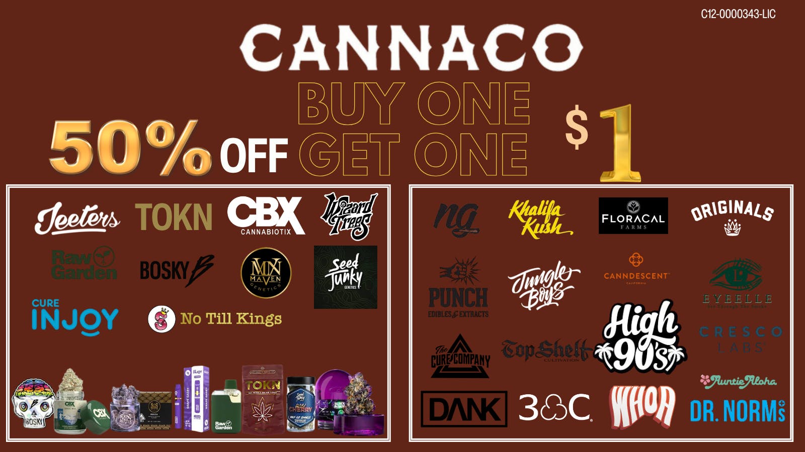 CannaCo Delivery - Gaslamp District BOGO 50% / BOGO $1 DEAL