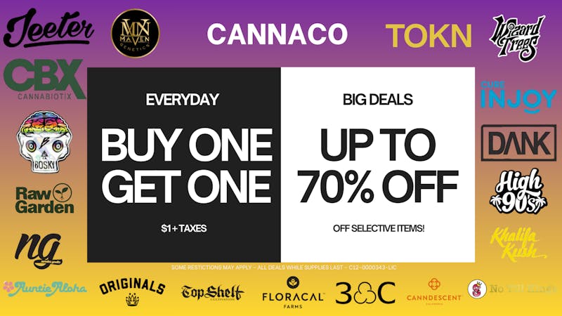 CannaCo Delivery- Poway / Mira Mesa BUY ONE GET ONE FOR $1