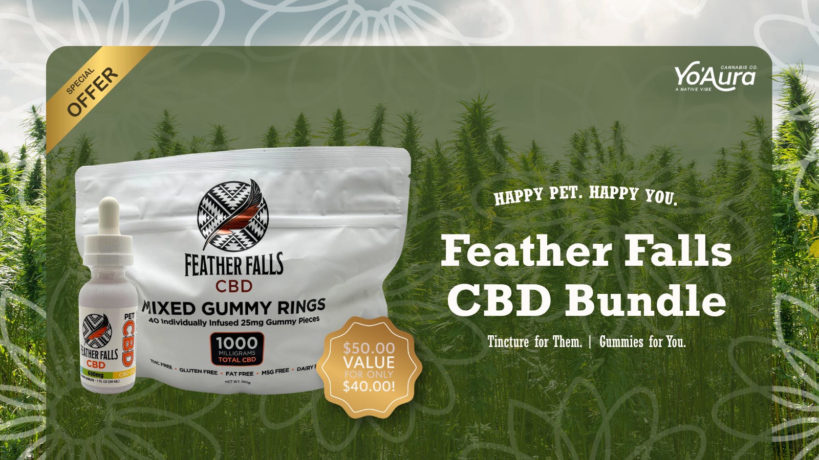 Yo'Aura Feather Falls CBD Bundle