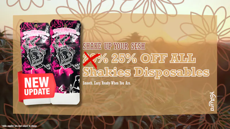 Yo'Aura 25% off all Shakies Disposables