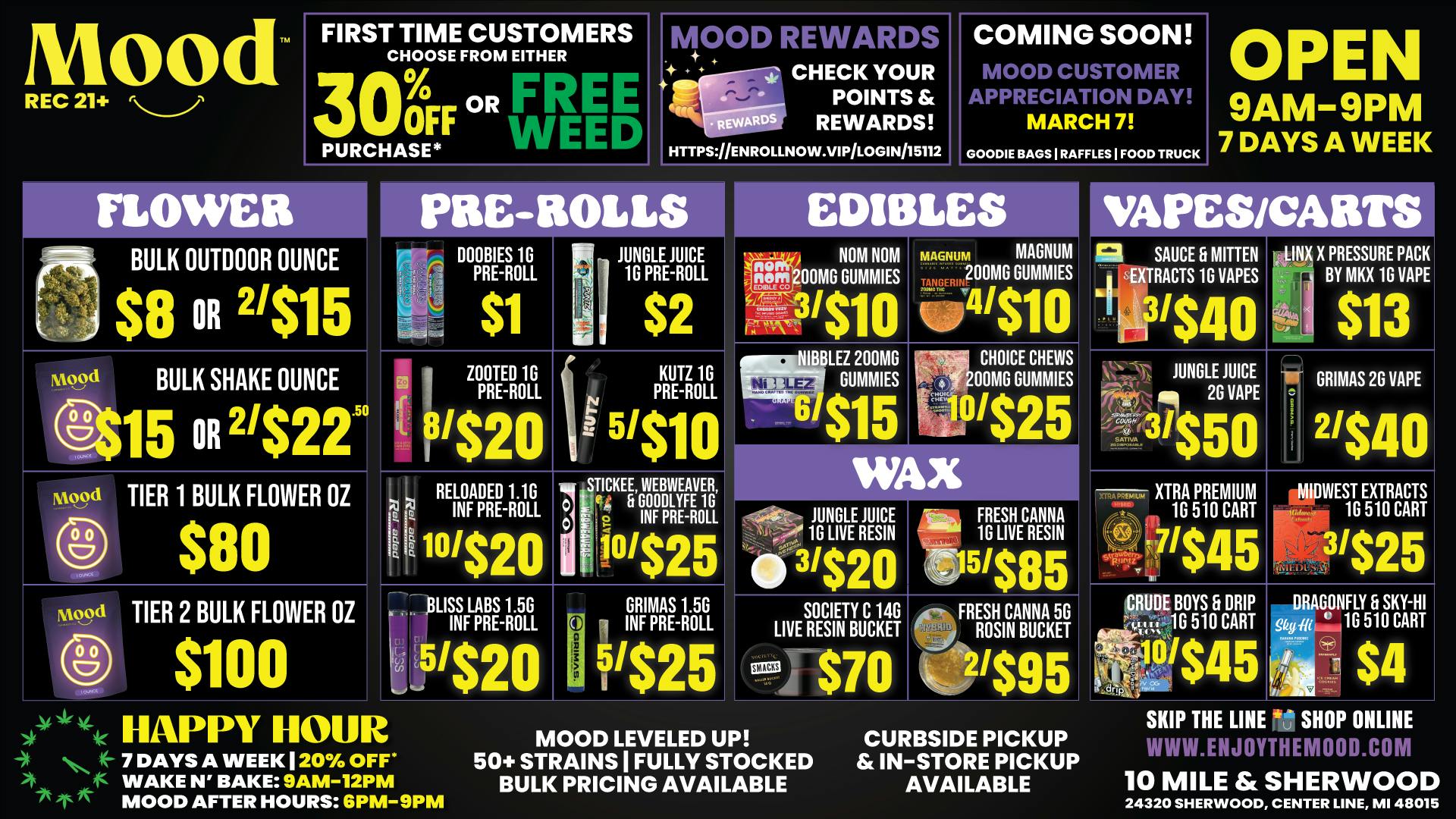 Mood Provisioning Center - Center Line Remodeled & Reloaded 🔥 50+ Strains 🌿 Come See!