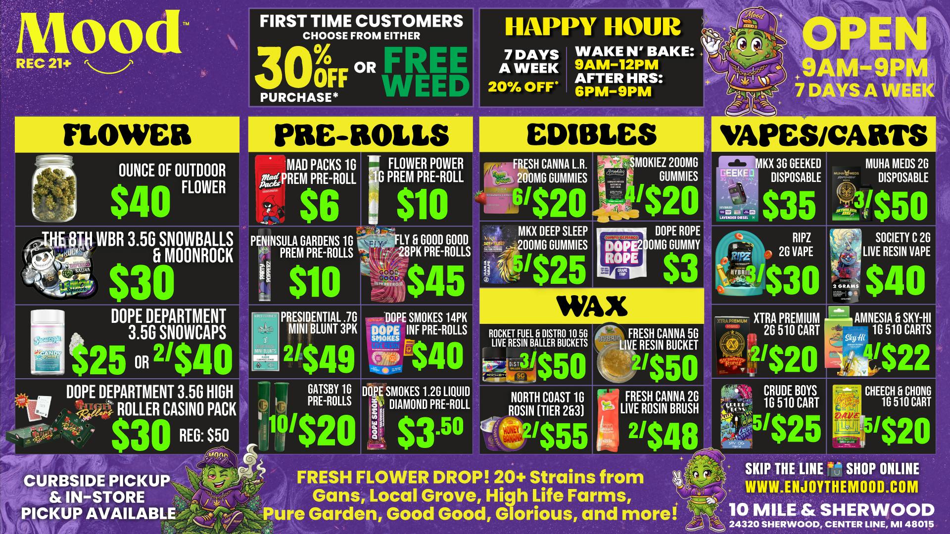 Mood Provisioning Center - Center Line Fresh Flower, Big Deals & Happy Hour 🔥
