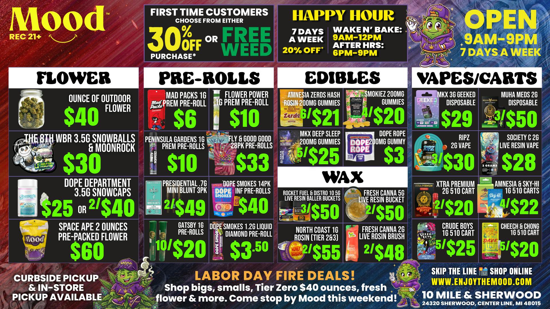 Mood Provisioning Center - Center Line Labor Day Deals @ Mood! 🔥💜