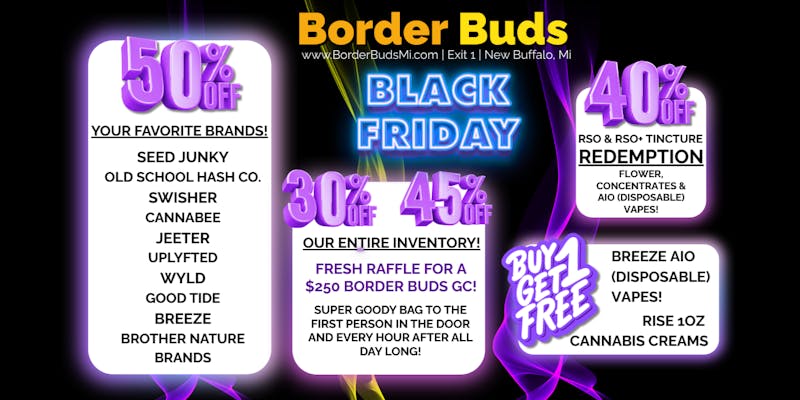 Border Buds BLACK FRIDAY WEEKEND DEALS!