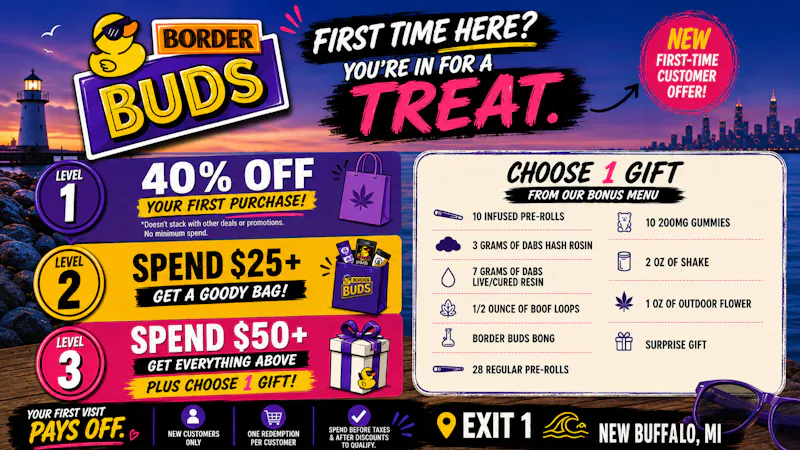 Border Buds FIRST TIME CUSTOMERS GET BIG REWARDS