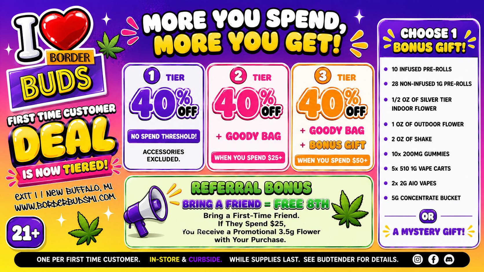 Border Buds FIRST TIME CUSTOMERS GET BIG REWARDS