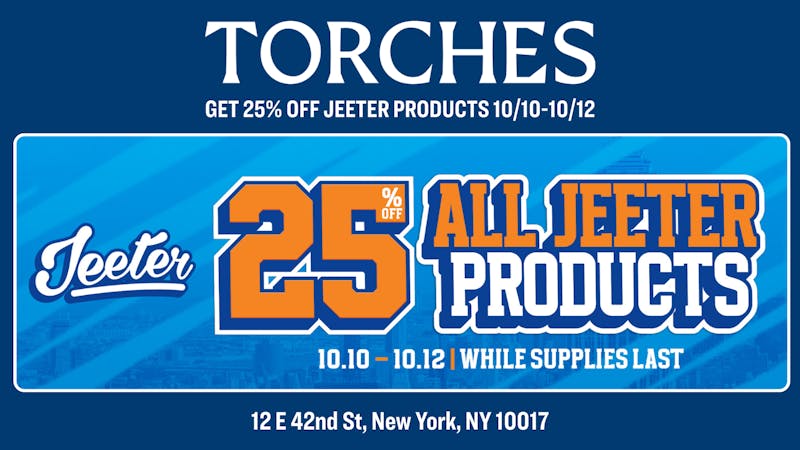 Torches NYC 25% Off Jeeter (10/10-10/12)