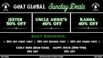 Goat Global Delivery - Santa Monica 30% OFF ALL FIRST TIME ORDERS