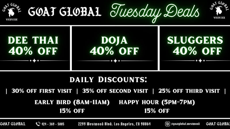 GOAT Global Westwood Save 40% on your favorite brands EVERY TUESDAY