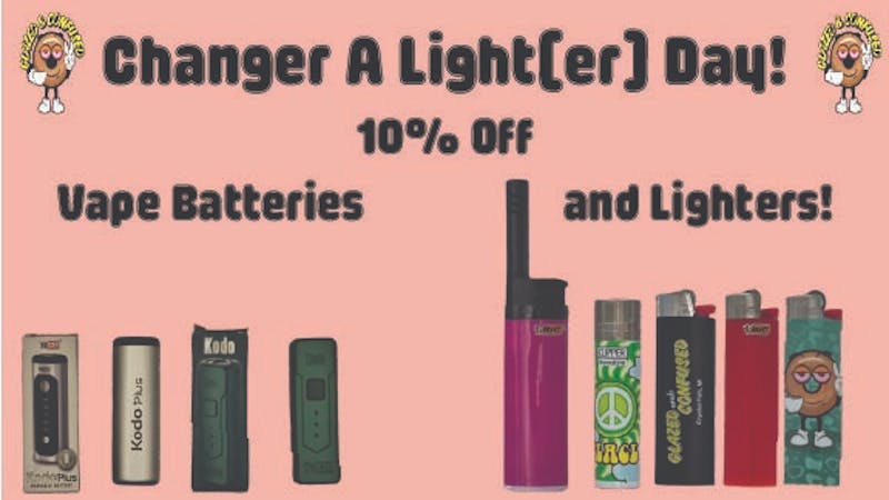 Glazed and Confused 10% Off Lighters and Vape Batteries!
