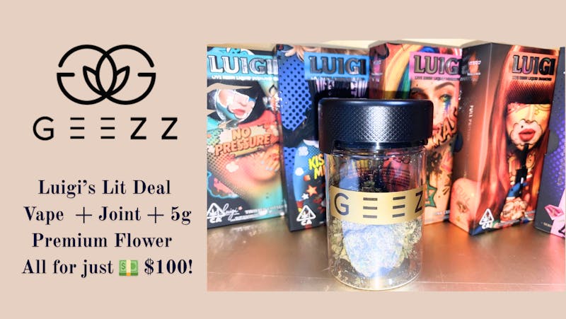 Geezz Dispensary Buy Luigi 5g Premium Flower+Vape+Joint $100
