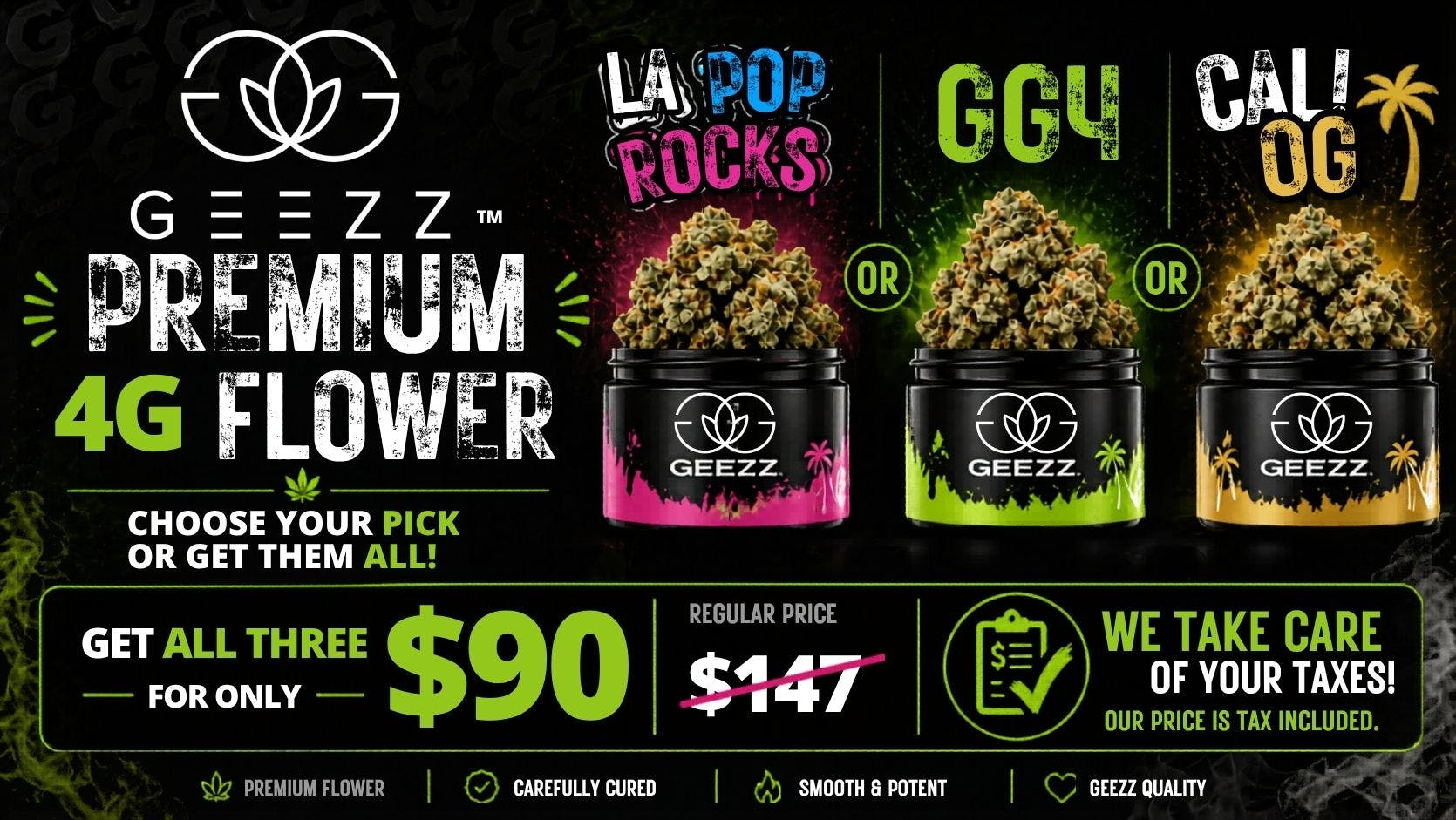 Geezz Dispensary Geezz Three Premium 4g for only $90