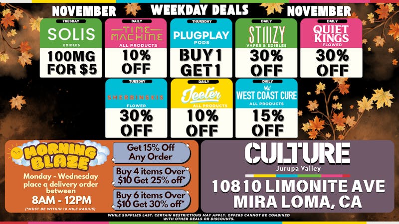 Culture Cannabis Club Marijuana and Weed Dispensary - Jurupa Valley 🔥30% OFF FIRST TIME CUSTOMERS🔥