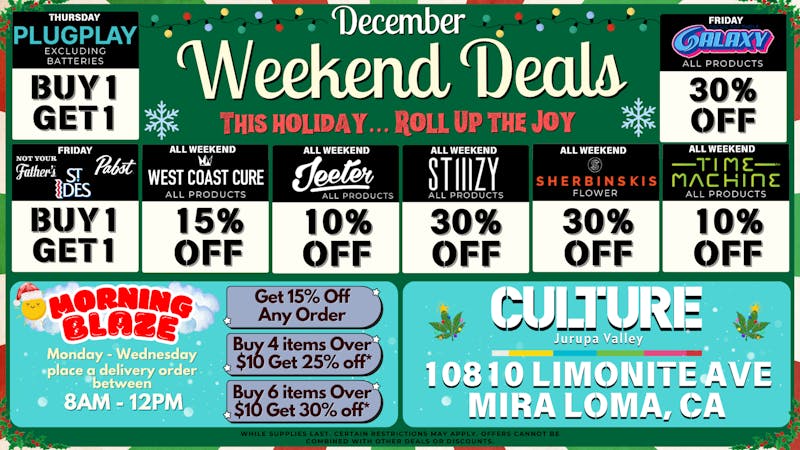 Culture Cannabis Club Marijuana and Weed Delivery - Rancho 🔥FIRST TIME GUESTS RECEIVE 30% OFF🔥