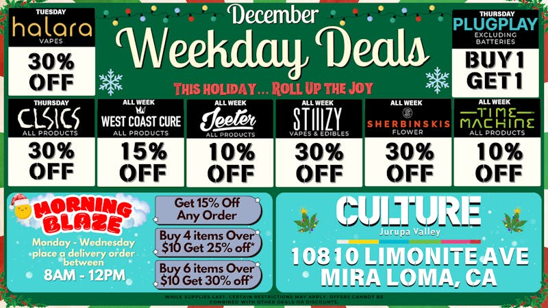 Culture Cannabis Club Marijuana and Weed Dispensary - Jurupa Valley 🔥30% OFF FIRST TIME CUSTOMERS🔥