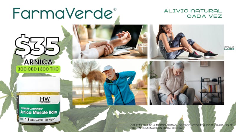 FarmaVerde - Vega Baja 🌿 Arnica Muscle Balm 300mg CBD | 300mg THC $35!