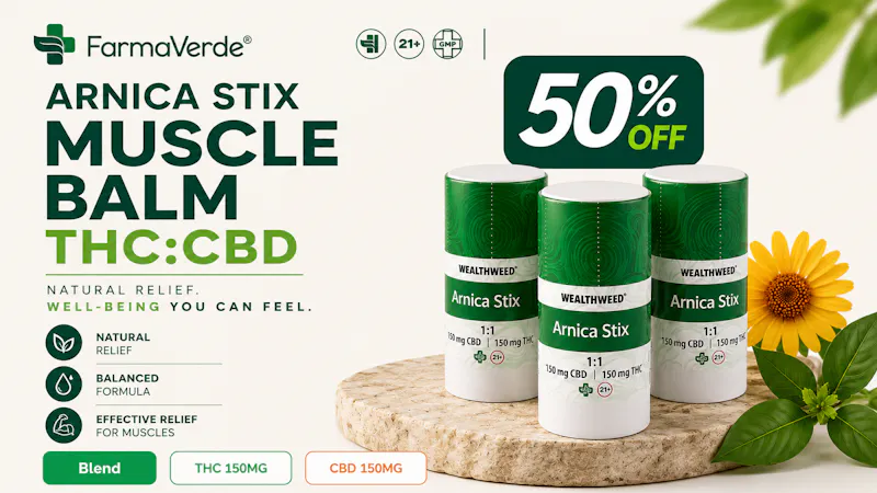 FarmaVerde - Vega Baja Arnica Stix Muscle Balm THC:CBD | 50% OFF Limited