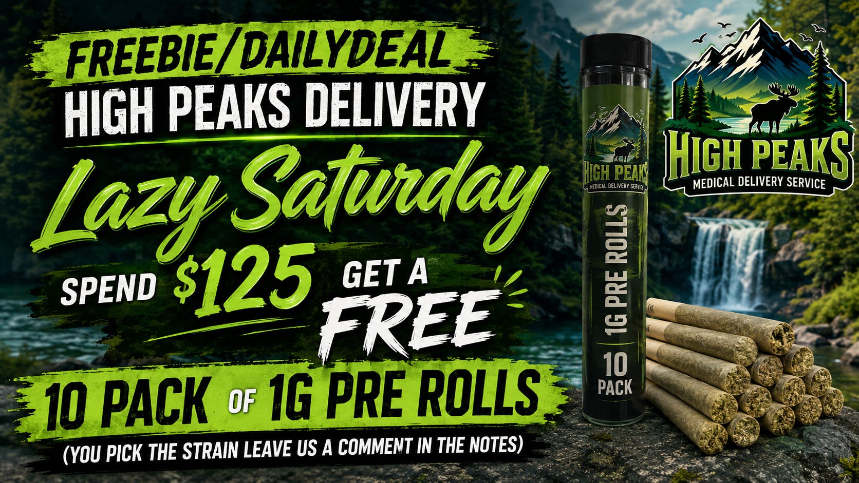 High peaks medical Delivery Lazy Saturday/Daily Deal