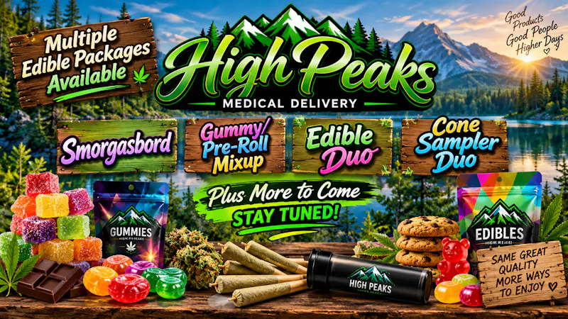 High peaks medical Delivery Edible bundle packages now available