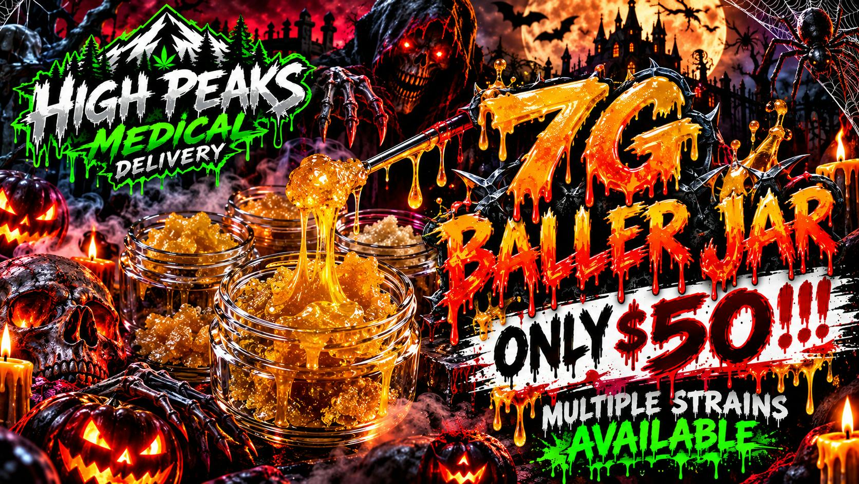 High peaks medical Delivery 7g baller Jar special $50