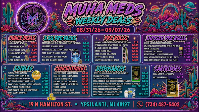 Muha Meds Ypsilanti - Recreational STORMY DAY VIBEZ! 9:30AM TO 1PM ONLY!