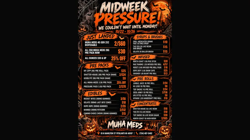 Muha Meds Ann Arbor - Recreational Delivery SUNDAY'S STARTING LINE UP ! 1PM KICK OFF!