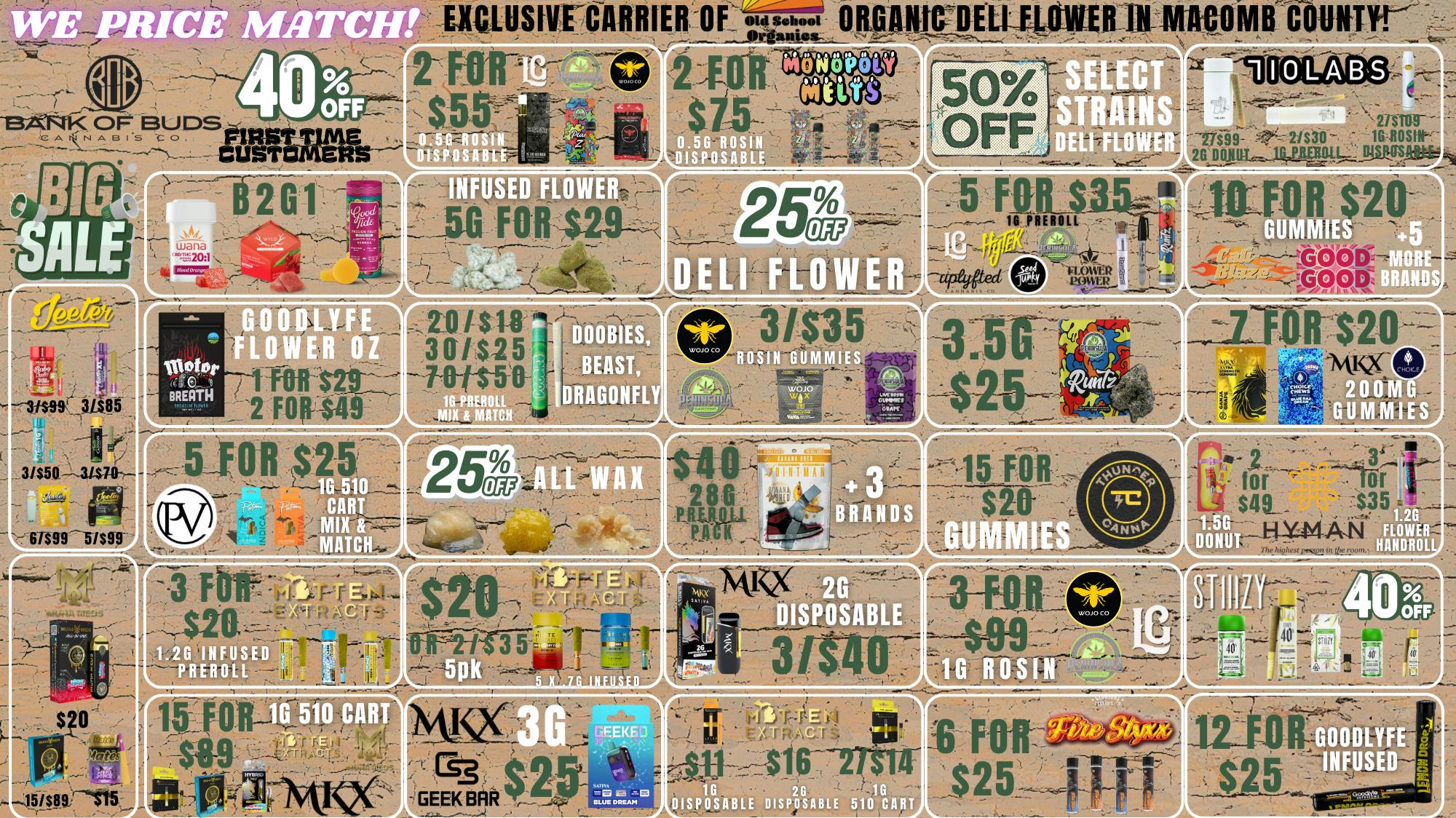 Bank of Buds Cannabis Co - NOW OPEN 🔥NO 24% TAX INCREASE HERE!! SAME PRICES🔥