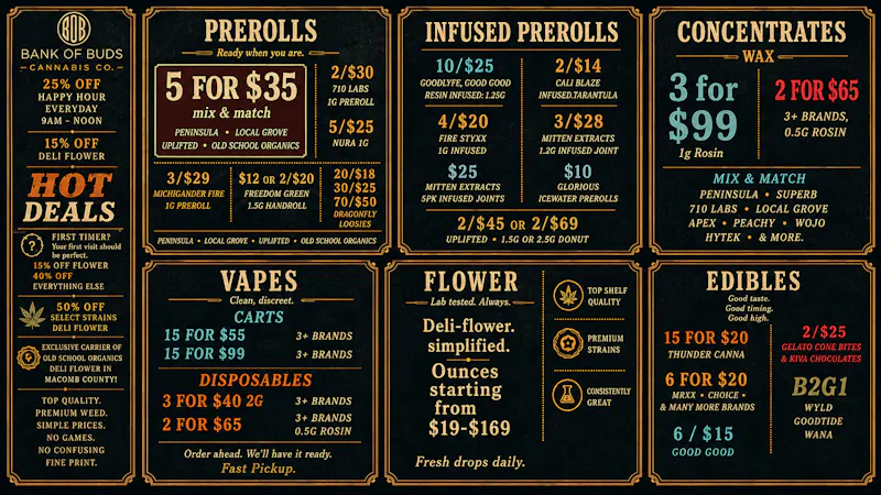 Bank of Buds Cannabis Co - NOW OPEN Tap in. Save big. BANK OF BUDS 🔥