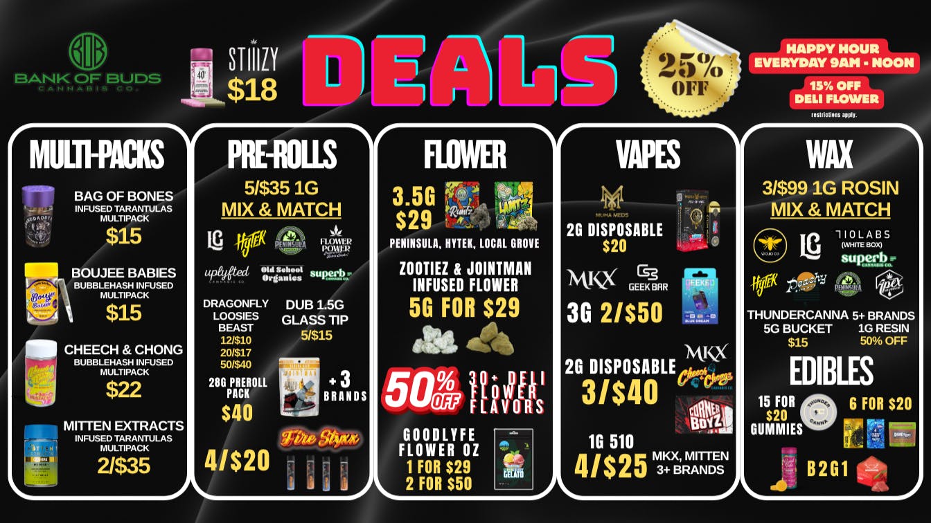Bank of Buds Cannabis Co - NOW OPEN Tap in. Save big. BANK OF BUDS 🔥