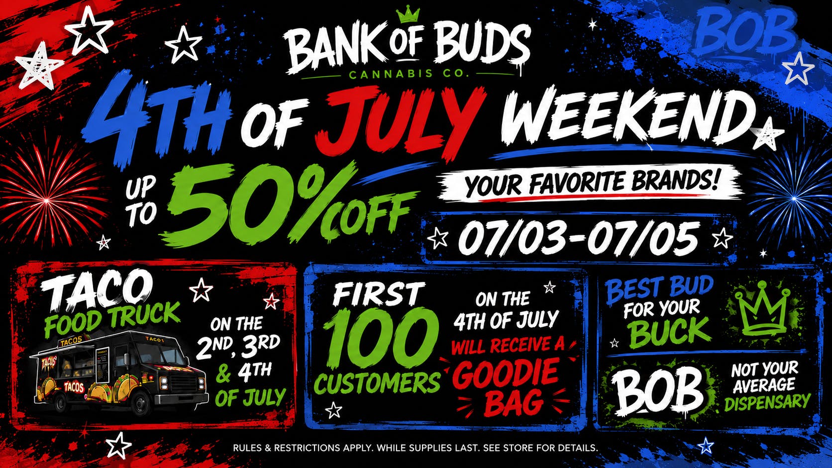 Bank of Buds Cannabis Co - NOW OPEN 🔥 4TH OF JULY WEEKEND DEALS 🔥